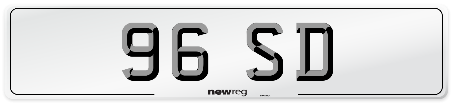 96 SD Number Plate from New Reg